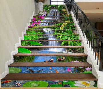 3D Scenic Waterfall 051 Stair Risers