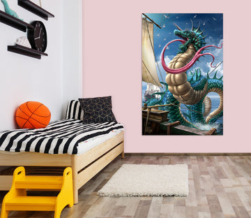 3D Long Tongue Dragon 5128 Tom Wood Wall Sticker