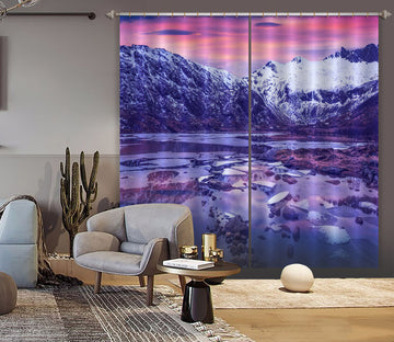 3D Purple Glacier 137 Marco Carmassi Curtain Curtains Drapes