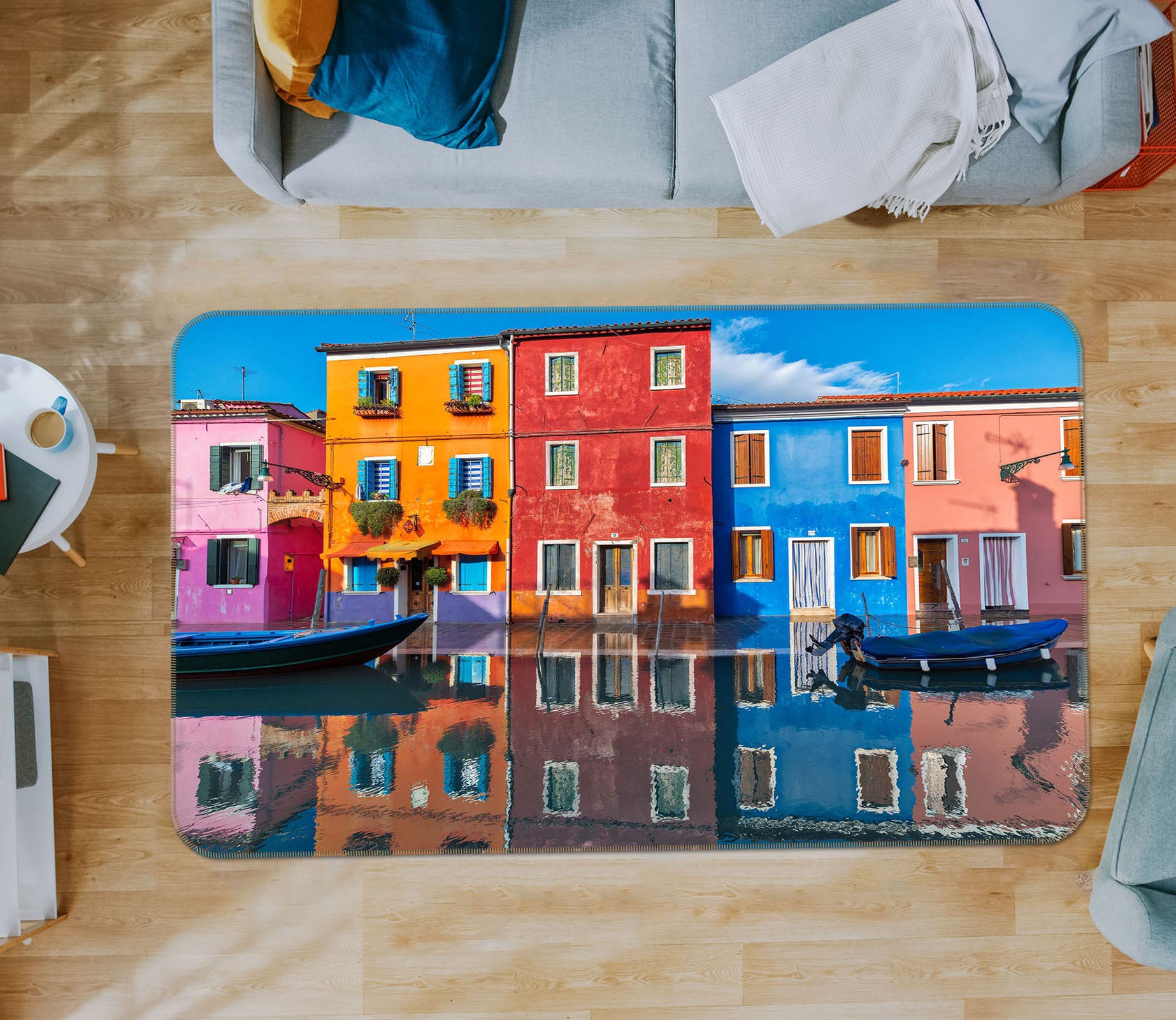 3D Color Houses 1190 Marco Carmassi Rug Non Slip Rug Mat