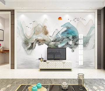 3D Sun Fisherman WC617 Wall Murals