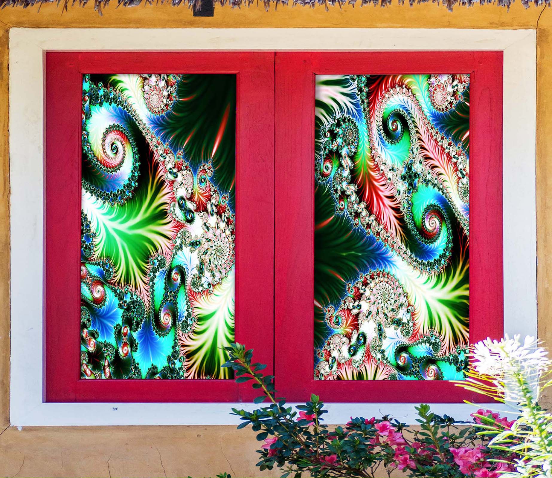 3D Beautiful Feather 337 Window Film Print Sticker Cling Stained Glass UV Block