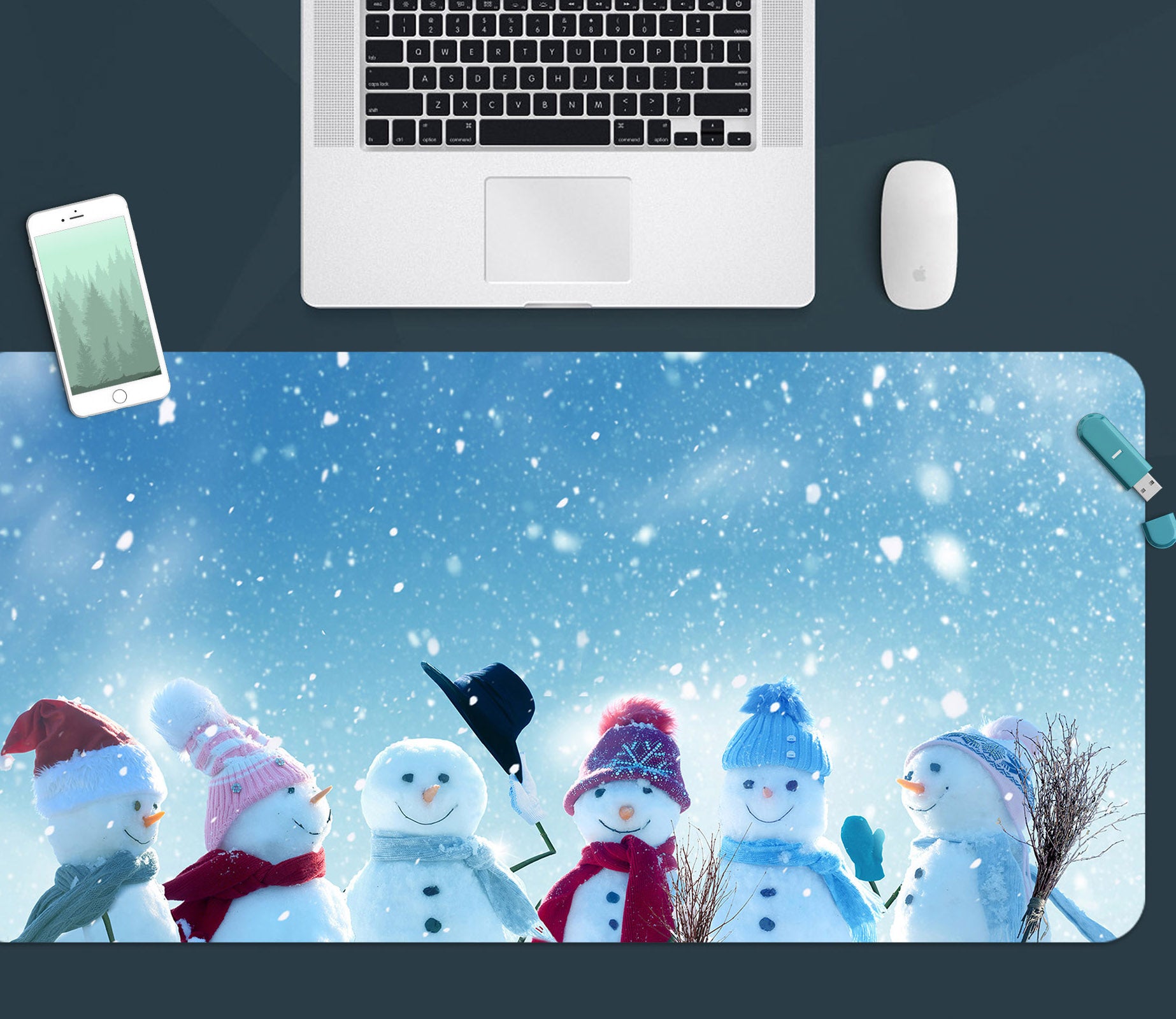 3D Snowman 53203 Christmas Desk Mat Xmas