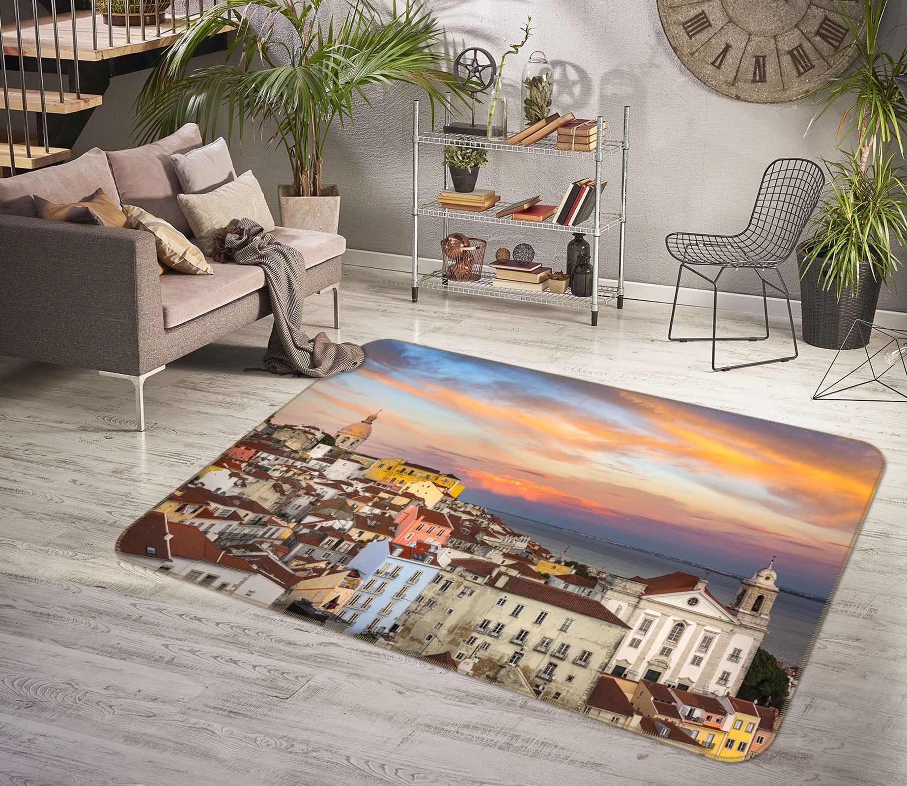 3D Seaside City 1087 Marco Carmassi Rug Non Slip Rug Mat