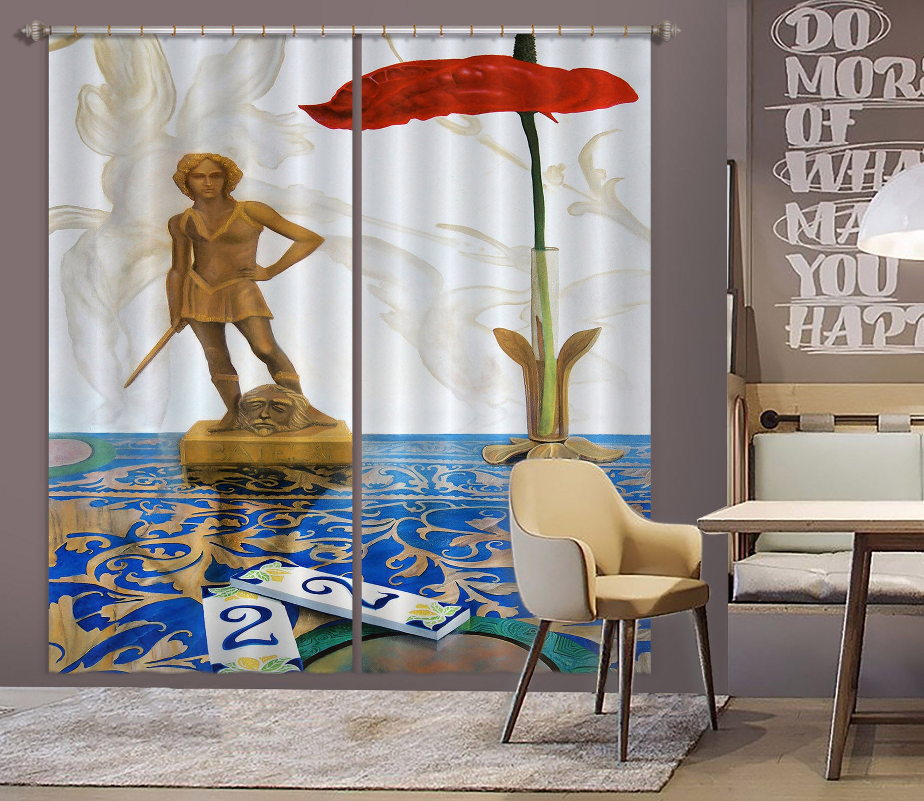 3D Portrait Statue 11012 Matthew Holden Bates Curtain Curtains Drapes