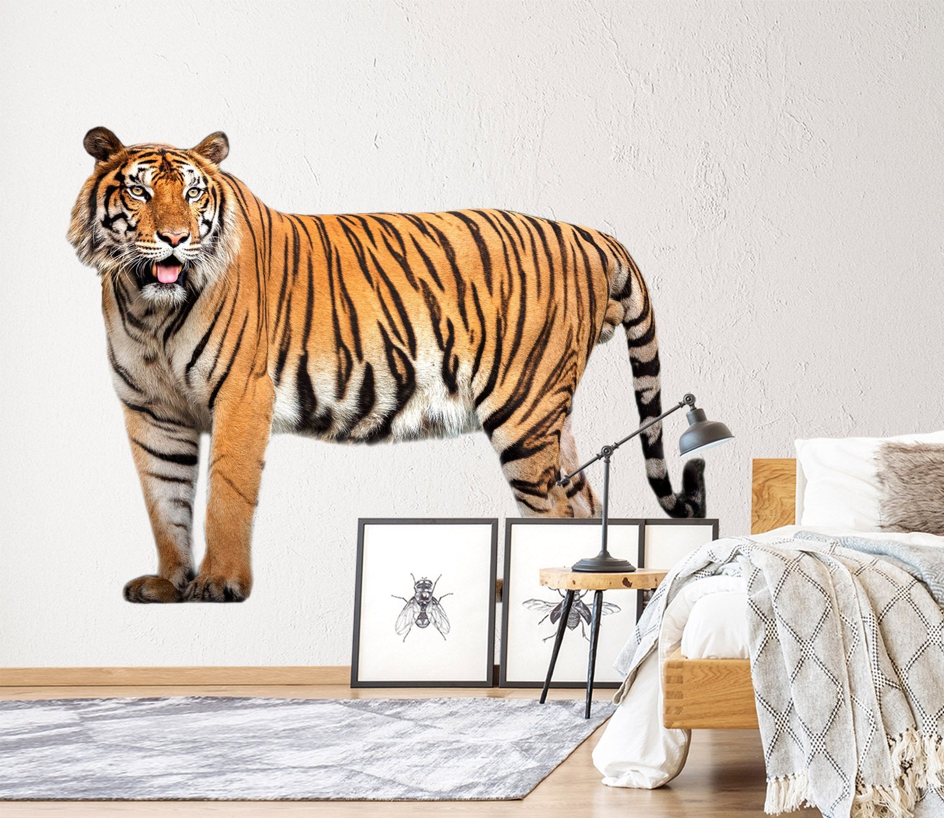 3D Tiger Tongue Out 121 Animals Wall Stickers Wallpaper AJ Wallpaper 