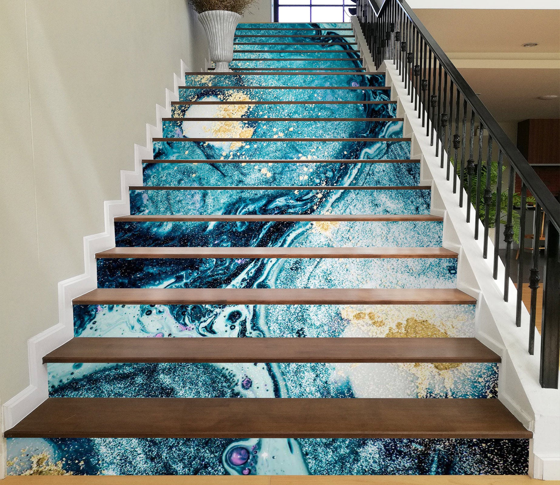 3D Blue Texture On Both Sides 480 Stair Risers