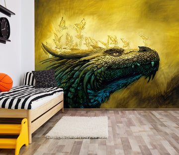 3D Dragon Head 7069 Ciruelo Wall Mural Wall Murals