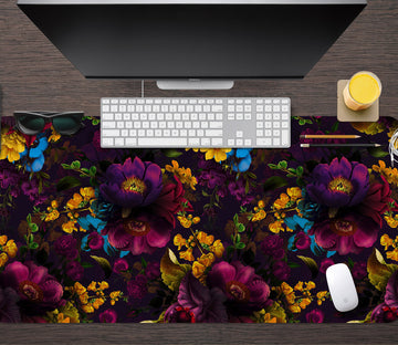 3D Purple Yellow Blue Flowers 120202 Uta Naumann Desk Mat