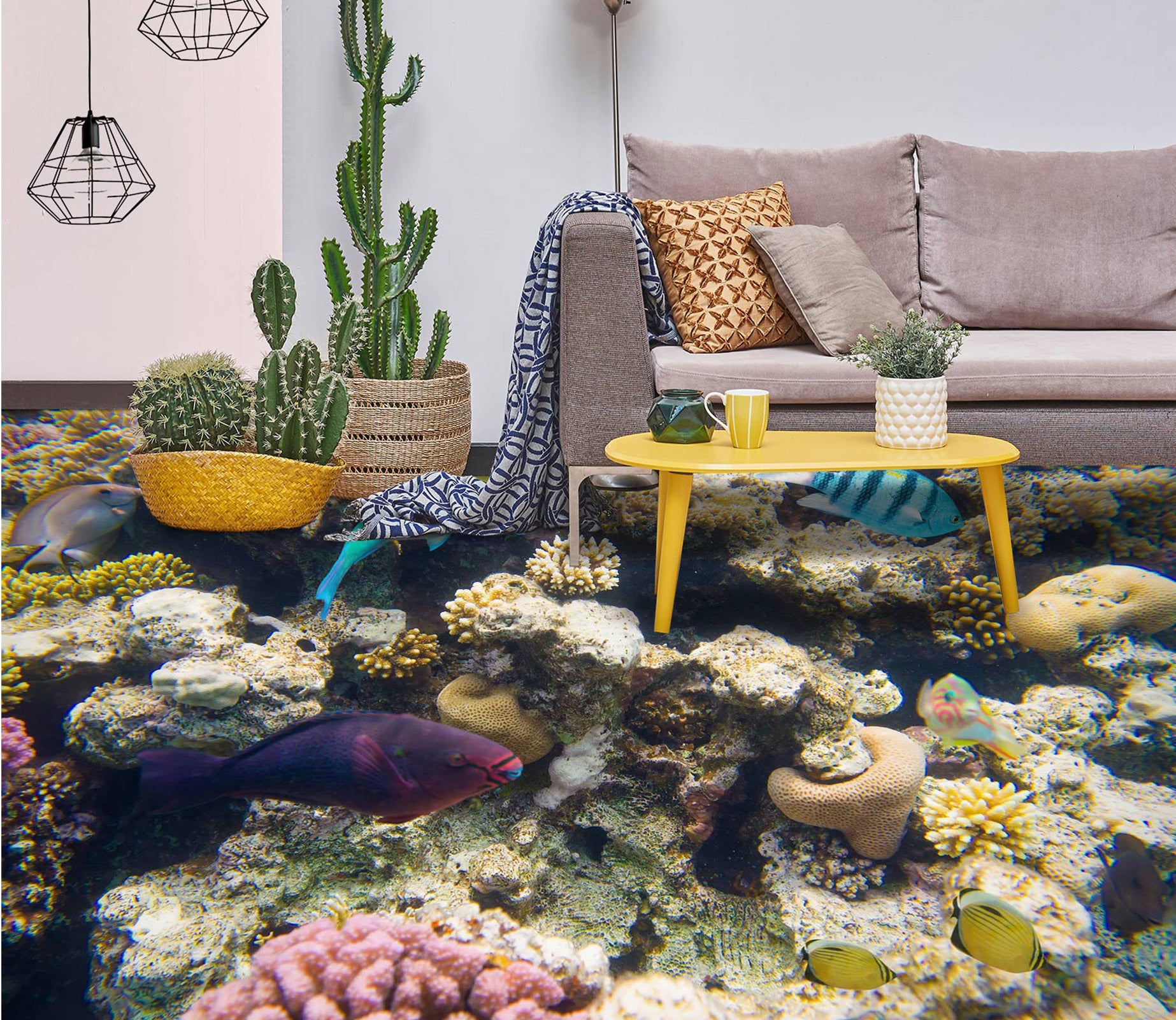 3D Deep Purple Fish 634 Floor Mural  Wallpaper Murals Rug & Mat Print Epoxy waterproof bath floor