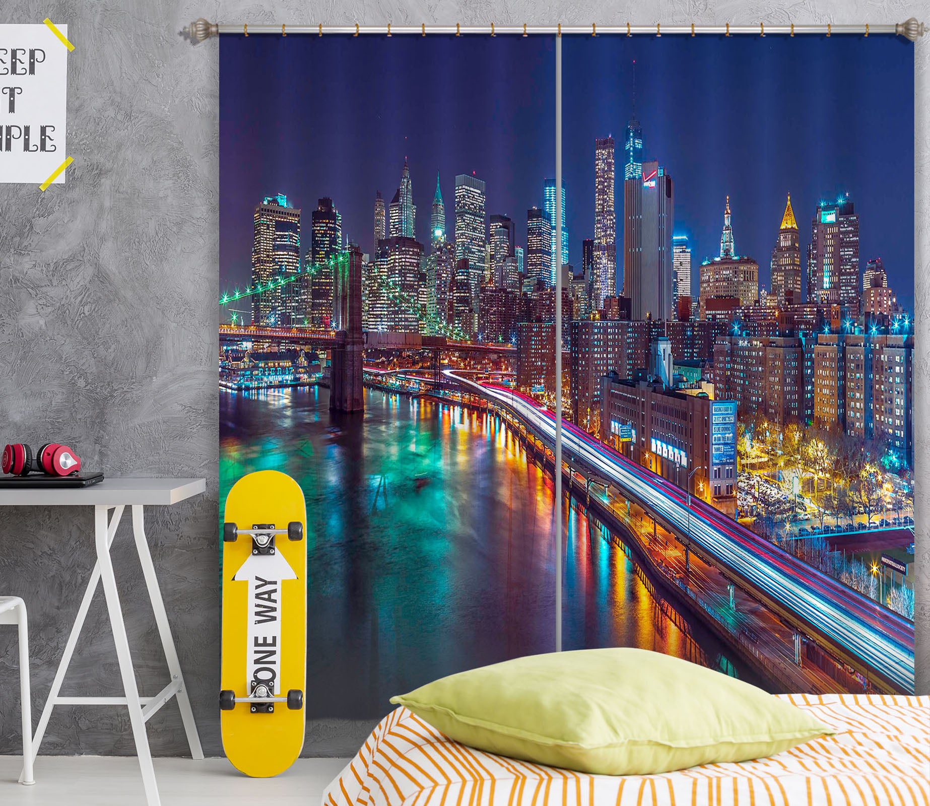 3D Night Lights 008 Assaf Frank Curtain Curtains Drapes