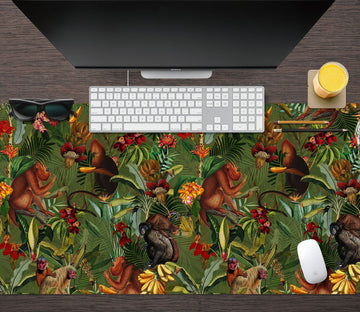 3D Monkey Jungle Banana 120164 Uta Naumann Desk Mat