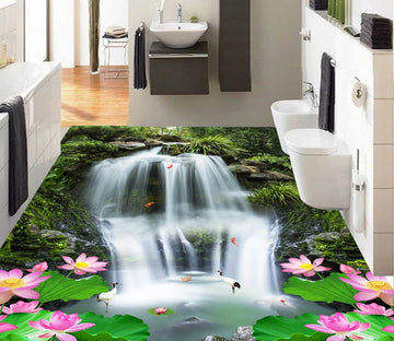 3D Tranquil Waterfall 524 Floor Mural  Wallpaper Murals Rug & Mat Print Epoxy waterproof bath floor