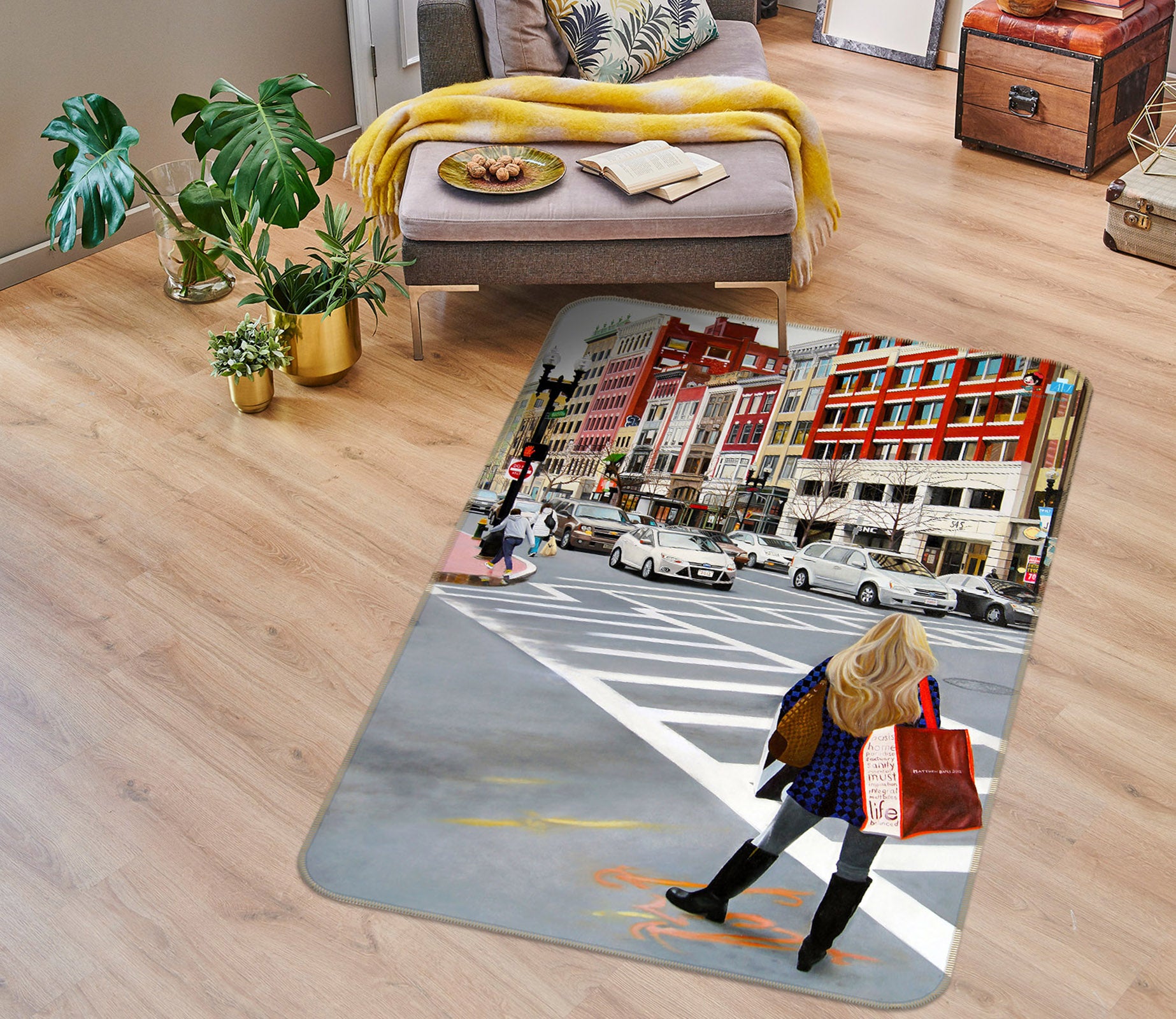 3D Zebra Road Pedestrian 11152 Matthew Holden Bates Rug Non Slip Rug Mat