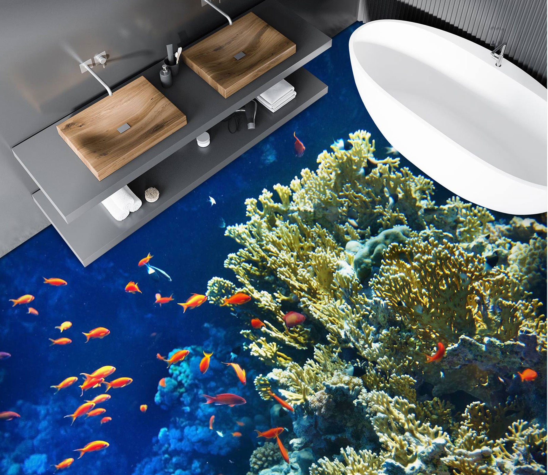 3D Ancient Coral 692 Floor Mural  Wallpaper Murals Rug & Mat Print Epoxy waterproof bath floor