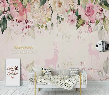 3D Playful Pink Mermaid 1138 Wall Murals