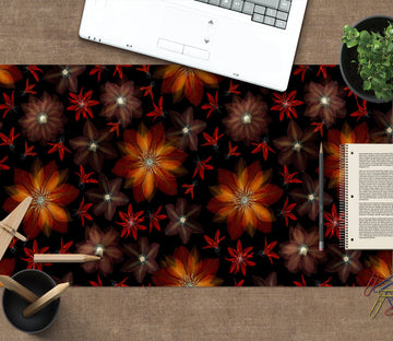 3D Red Flower Pattern 12470 Assaf Frank Desk Mat