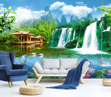3D Running Water1424 Wall Murals