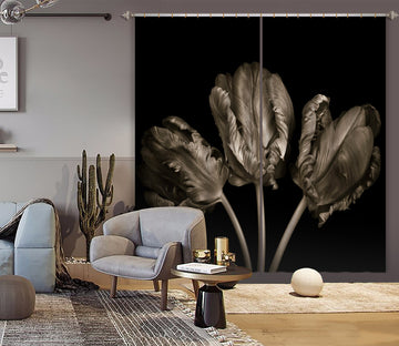 3D Gray Flower 6506 Assaf Frank Curtain Curtains Drapes
