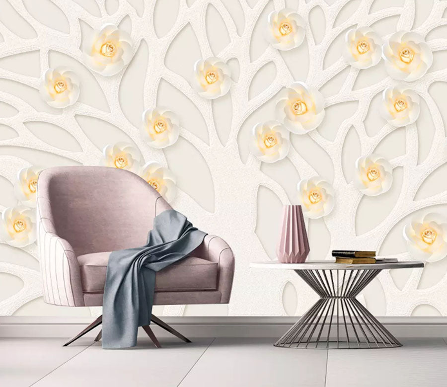 3D Yellow Flowers 2152 Wall Murals