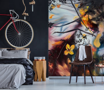 3D Yellow Flower Branch 9826 Marina Zotova Wall Mural Wall Murals