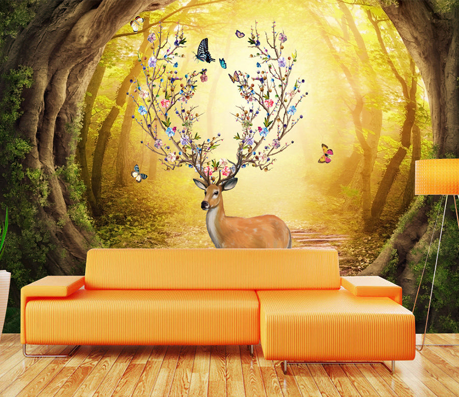 3D Butterfly Antle WG134 Wall Murals