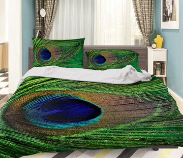 3D Peacock Feather 1919 Bed Pillowcases Quilt