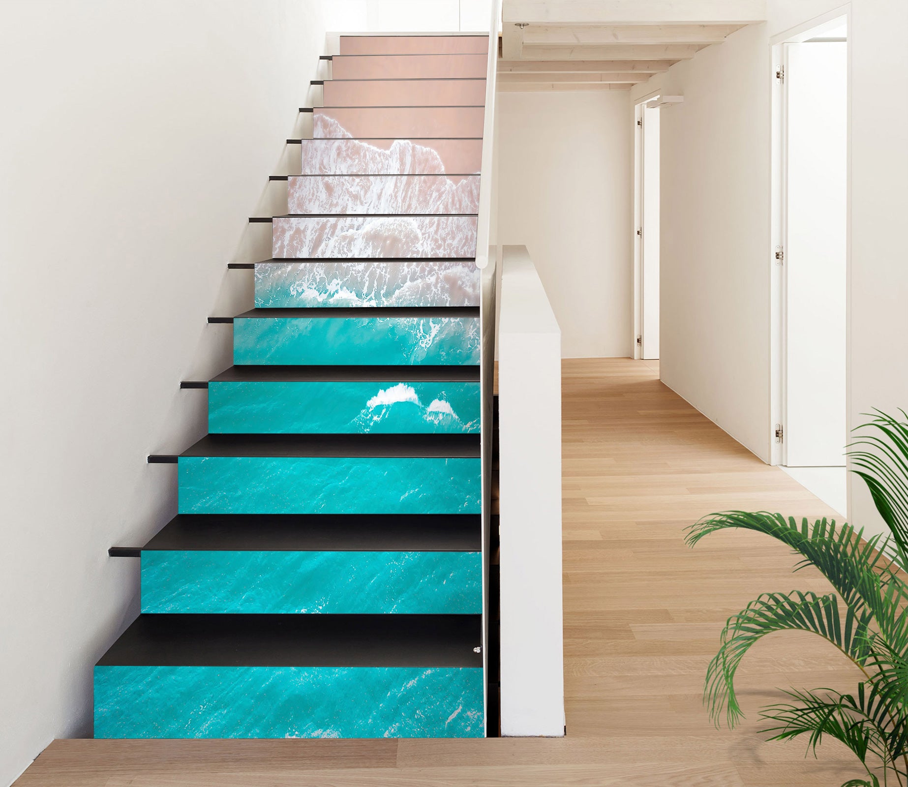 3D Summer Beach 287 Stair Risers