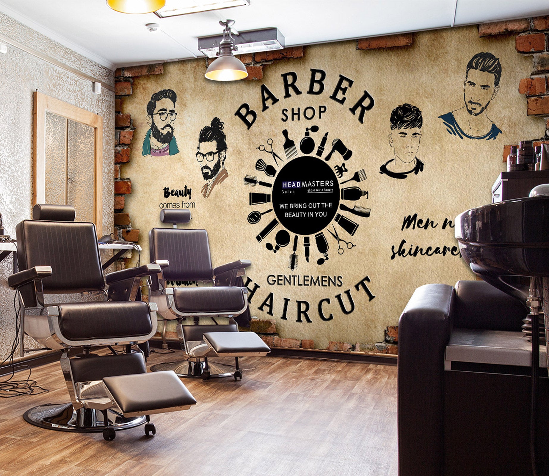 3D Haircut Hairstyle 115172 Barber Shop Wall Murals
