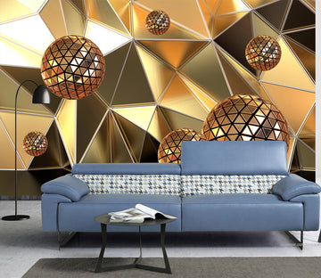 3D Golden Ball WG037 Wall Murals