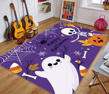 3D Spider Squash Leaves 212 Halloween Non Slip Rug Mat Mat AJ Creativity Home 