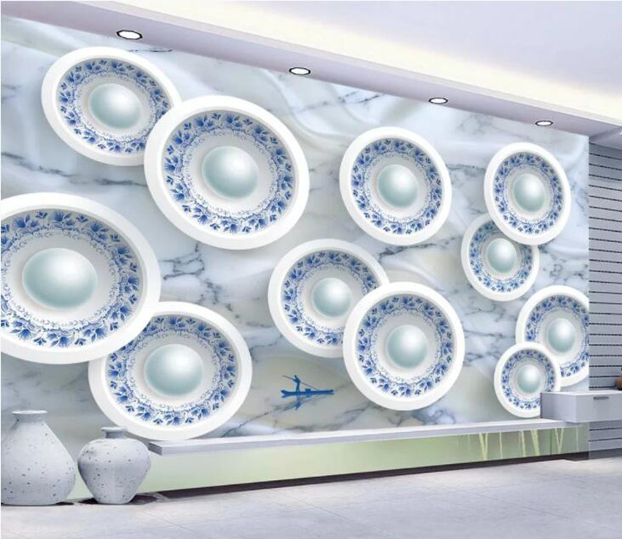 3D Pearl Bowl WC1837 Wall Murals