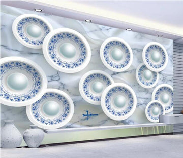 3D Pearl Bowl WC1837 Wall Murals