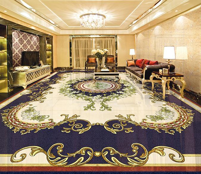 3D Black Pattern WG080 Floor Mural Wallpaper AJ Wallpaper 2 
