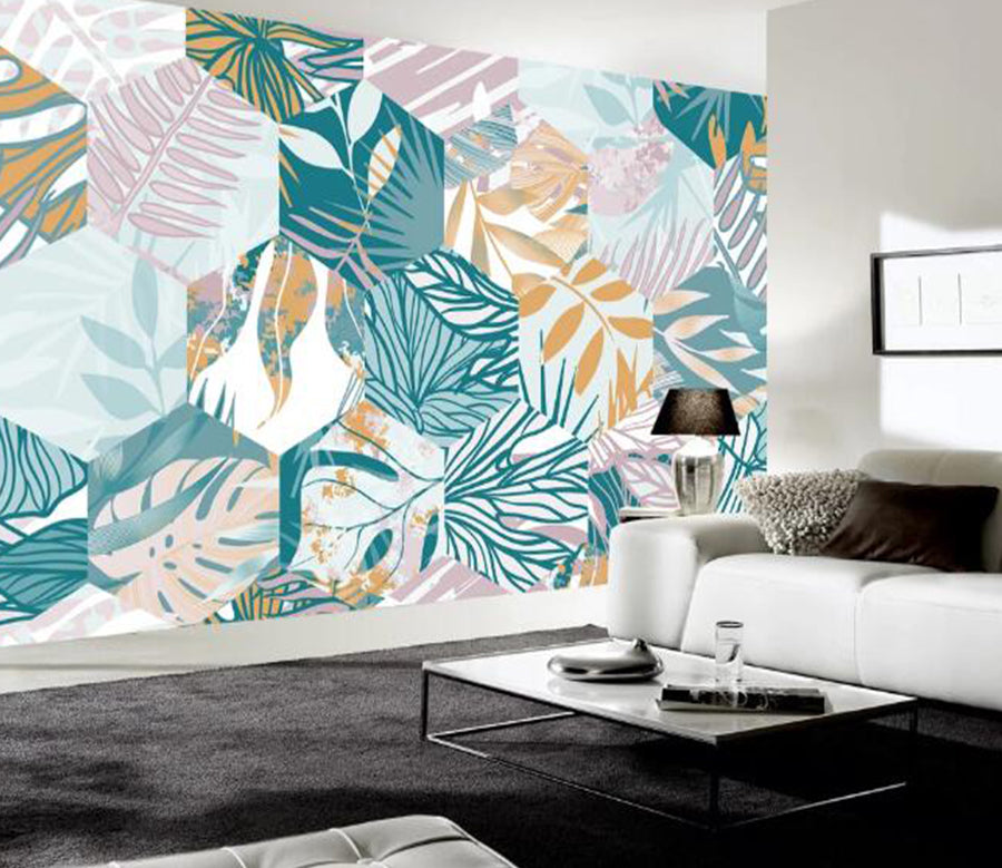 3D Colored Leaves 358 Wall Murals