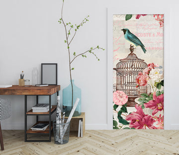 3D Pink Flower Birdcage 11883 Andrea Haase Door Mural