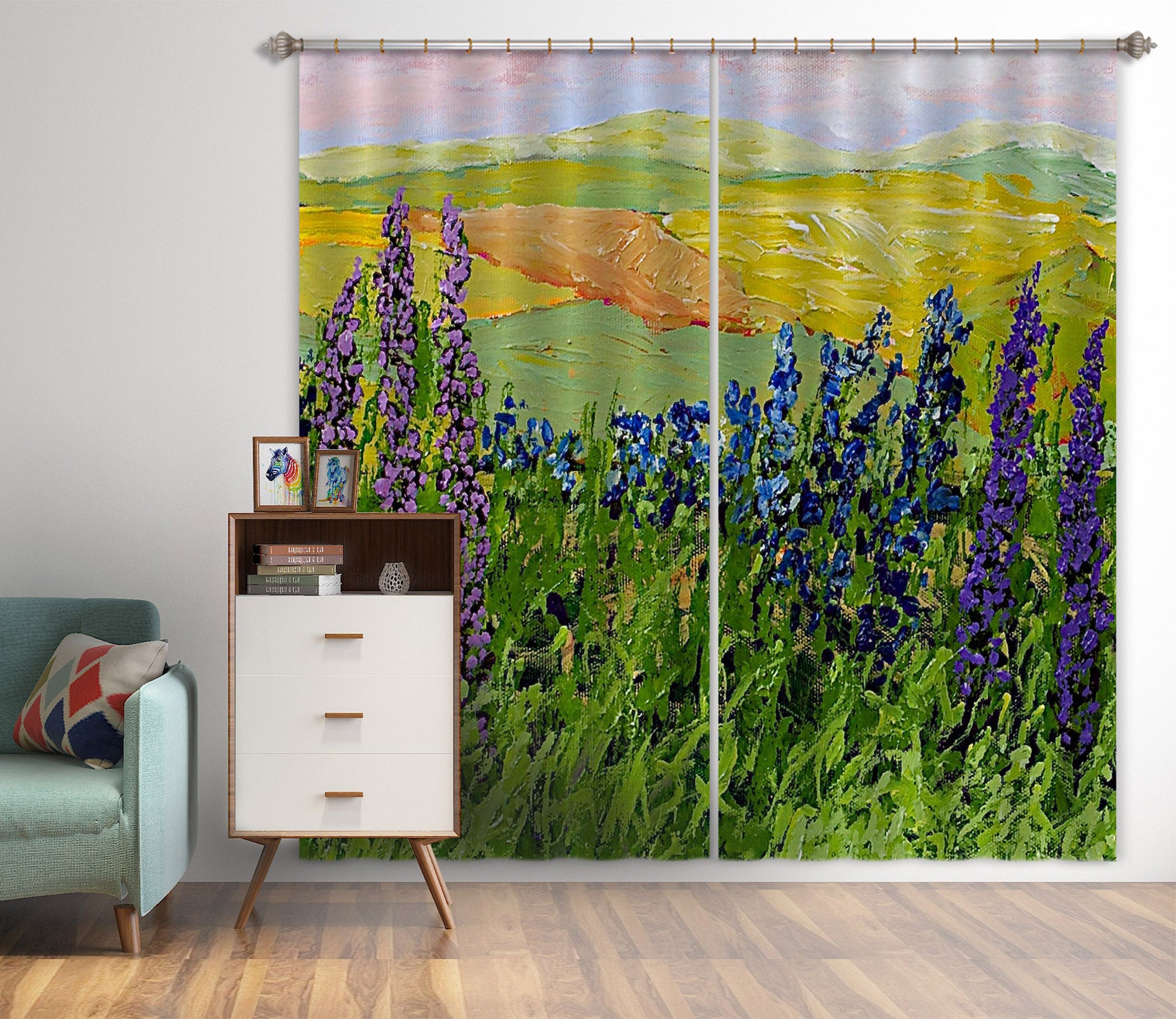 3D Prairie Wildflower 151 Allan P. Friedlander Curtain Curtains Drapes