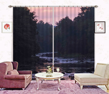 3D Twilight River 033 Jerry LoFaro Curtain Curtains Drapes