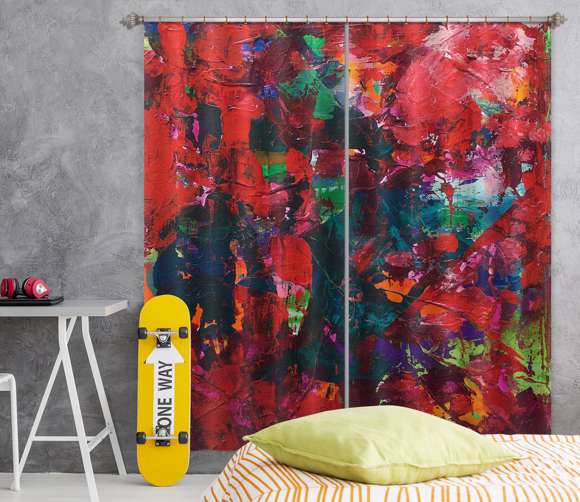 3D Red Forest 110 Allan P. Friedlander Curtain Curtains Drapes