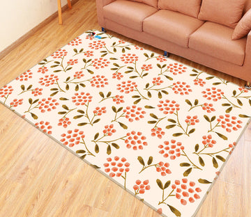 3D Red Polka Dot Flower Vine 10789 Kashmira Jayaprakash Rug Non Slip Rug Mat