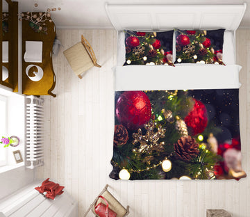 3D Ball Pendant 52192 Christmas Quilt Duvet Cover Xmas Bed Pillowcases