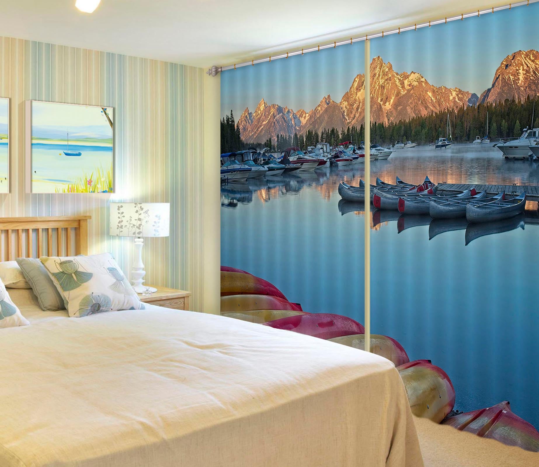 3D Lights In Water 072 Kathy Barefield Curtain Curtains Drapes