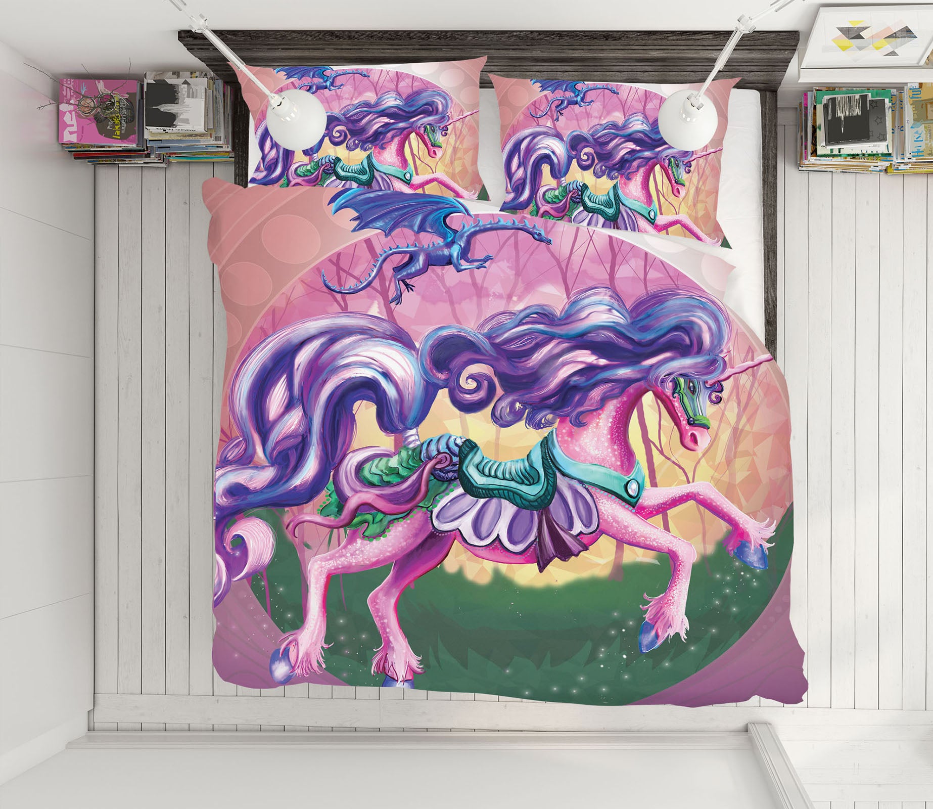 3D Unicorn Princess 121 Rose Catherine Khan Bedding Bed Pillowcases Quilt