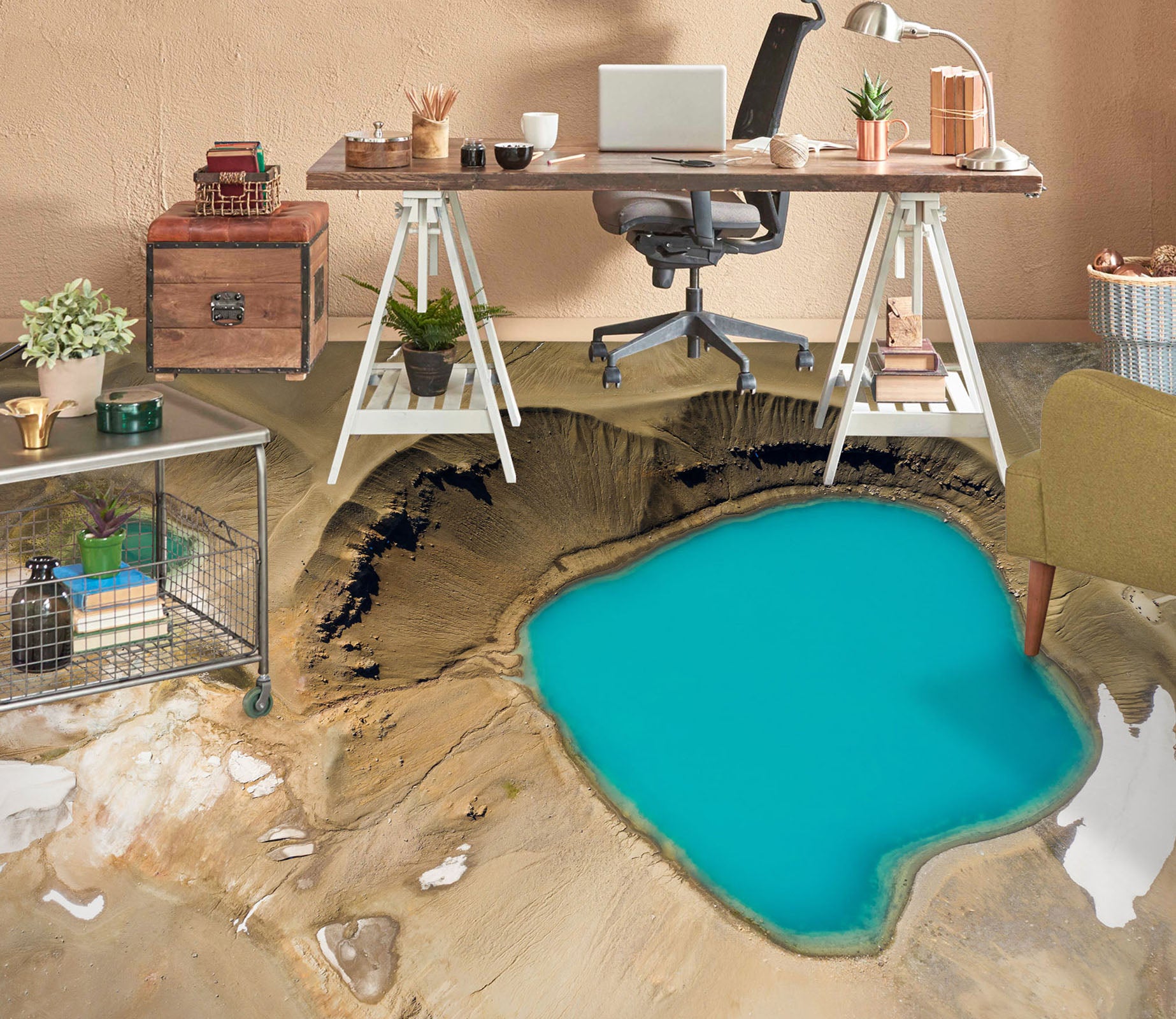 3D Small Blue Lake 215 Floor Mural  Wallpaper Murals Rug & Mat Print Epoxy waterproof bath floor