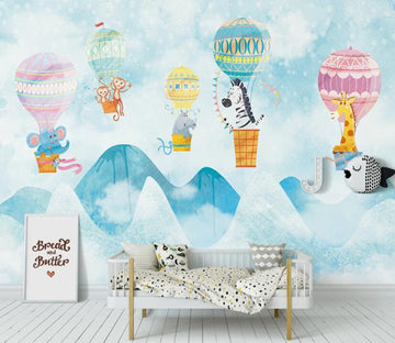 3D Colorful Cute Hot Air Balloon 2448 Wall Murals