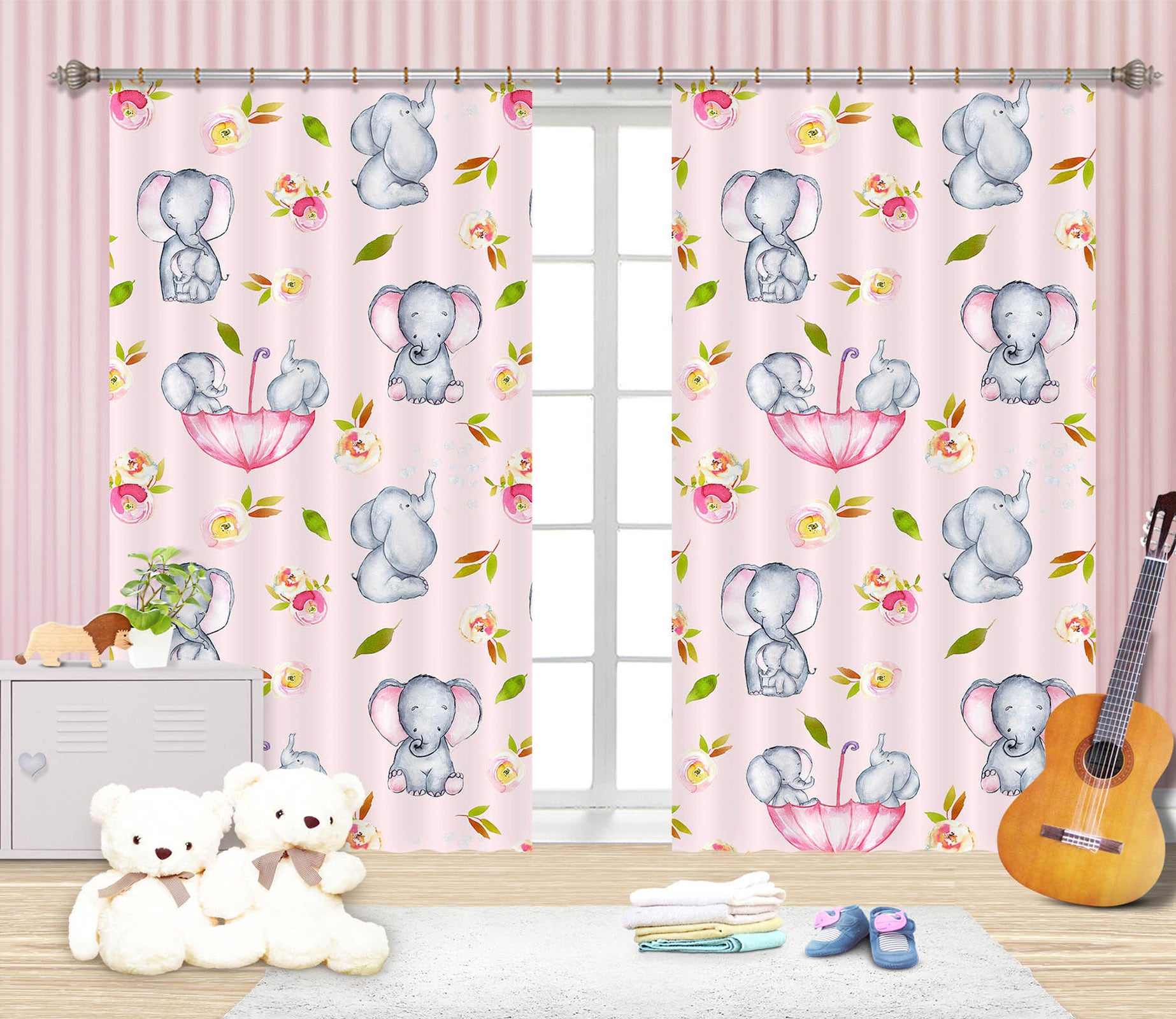 3D Elephant Umbrella 136 Uta Naumann Curtain Curtains Drapes