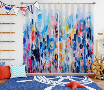 3D Watercolor Circle 2344 Misako Chida Curtain Curtains Drapes