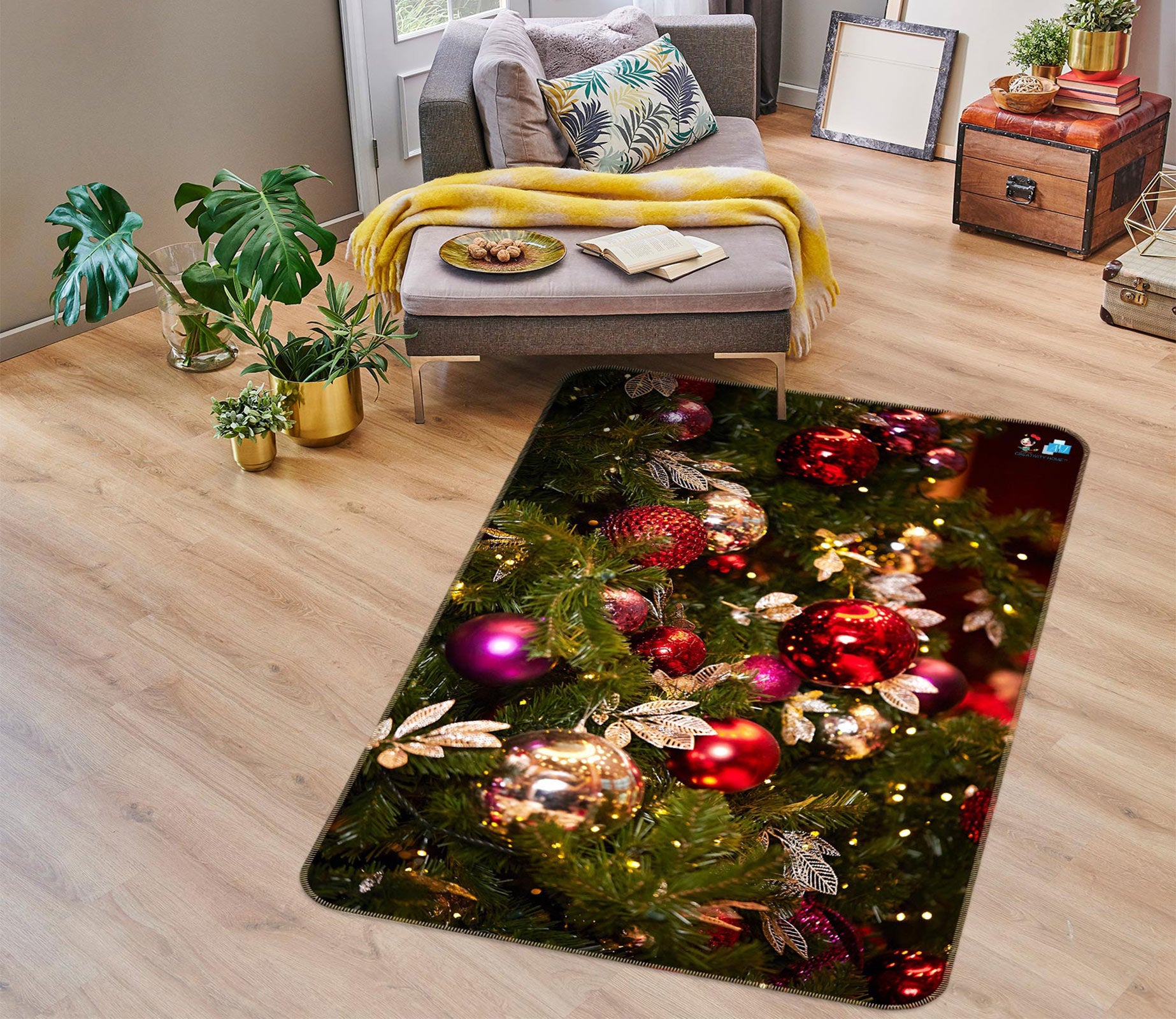 3D Ornaments 56194 Christmas Non Slip Rug Mat Xmas