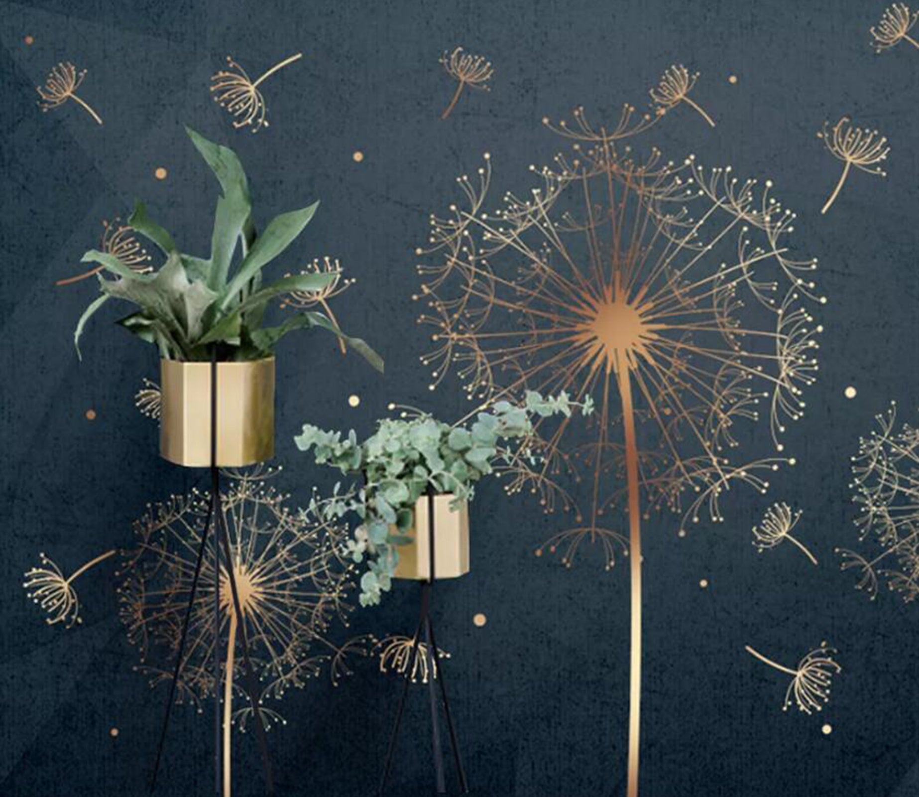 3D Golden Dandelion WC78 Wall Murals Wallpaper AJ Wallpaper 2 
