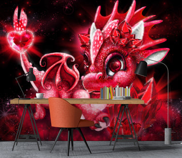 3D Red Love Dragon 8403 Sheena Pike Wall Mural Wall Murals